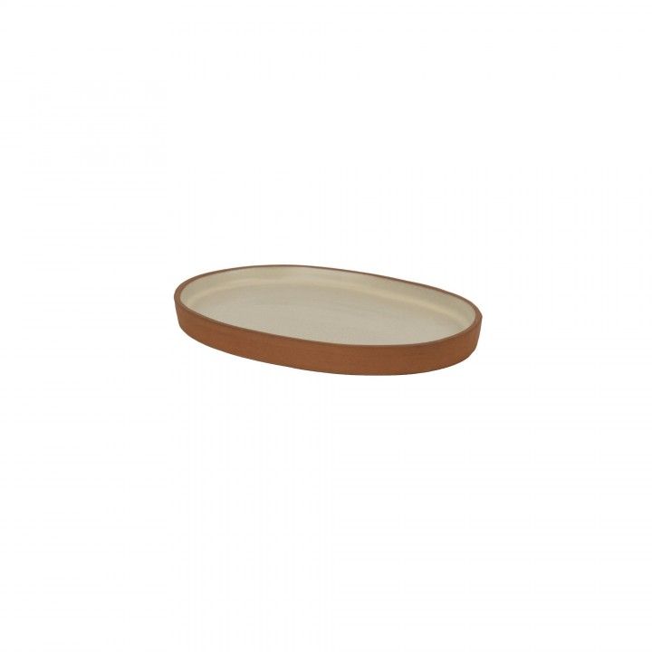 Bandeja Oval Pequena Terra Creme