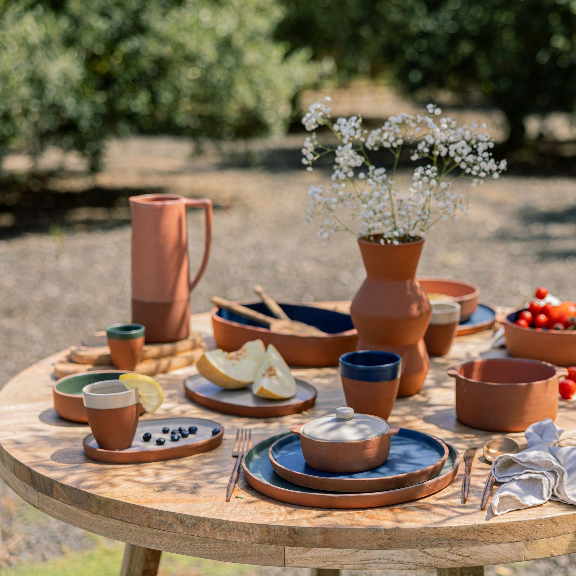 Bandeja Oval Pequena Terra Creme