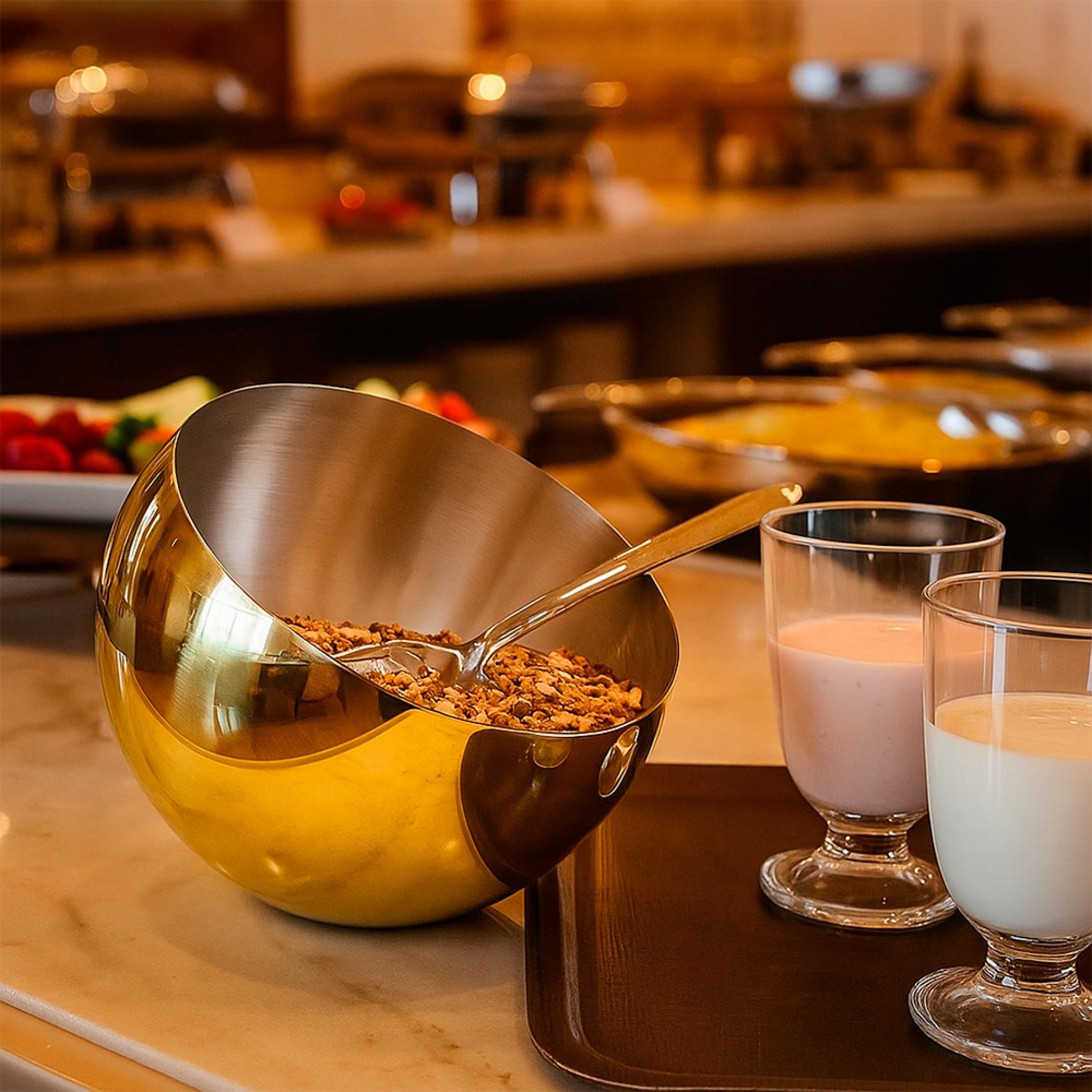 Taça Esfera 24cm Dourada