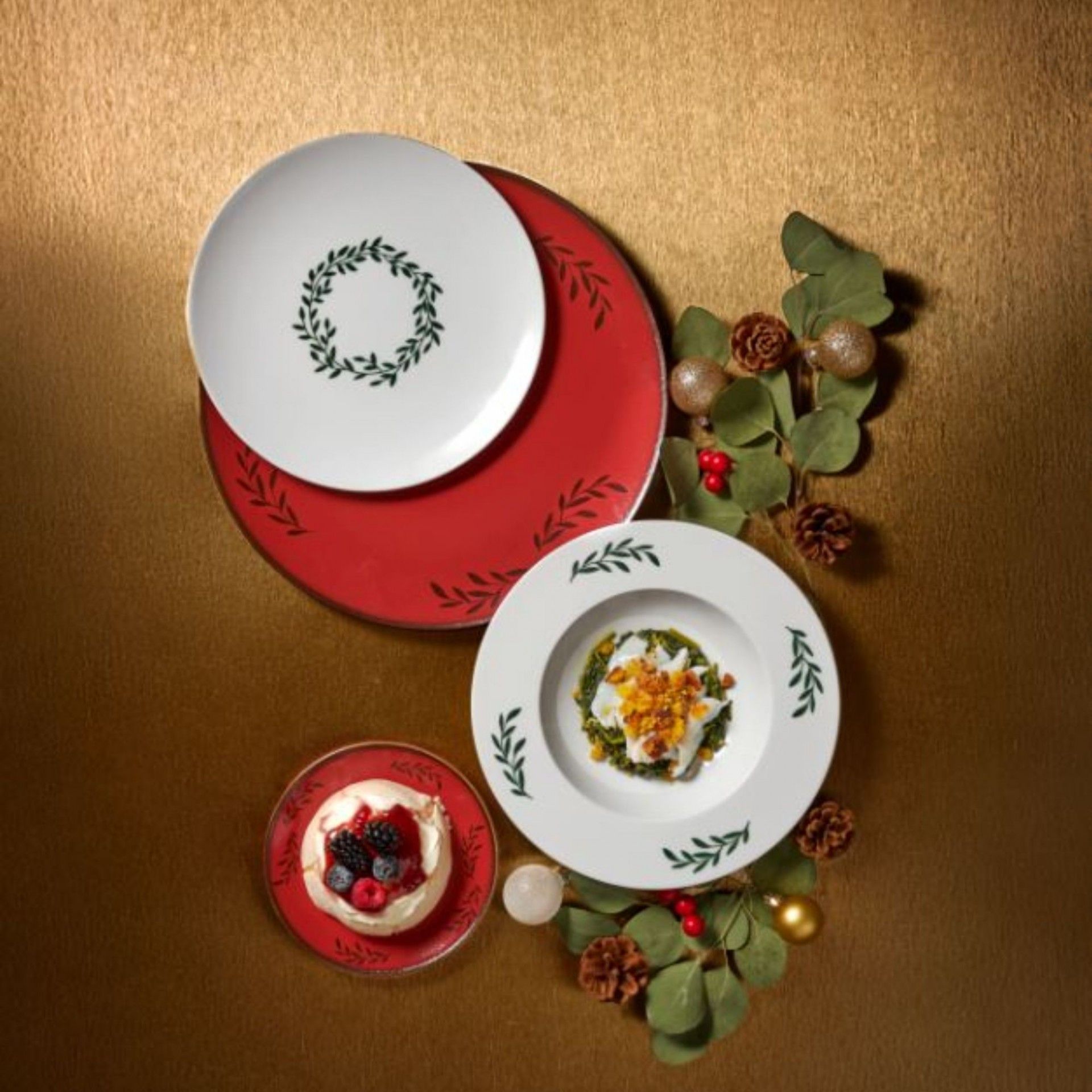 Prato de Jantar 29cm Mistletoe Branco