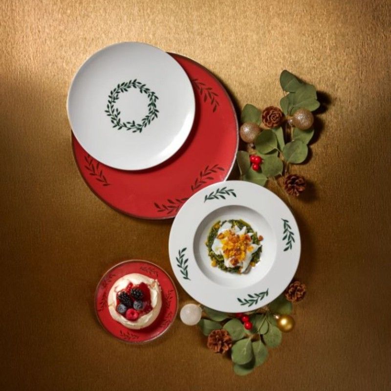 Prato Aperitivos 16cm Mistletoe Vermelho