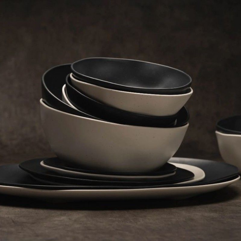 Prato de Sobremesa 20cm Koska Preto Prato de Sobremesa 20cm Koska Preto