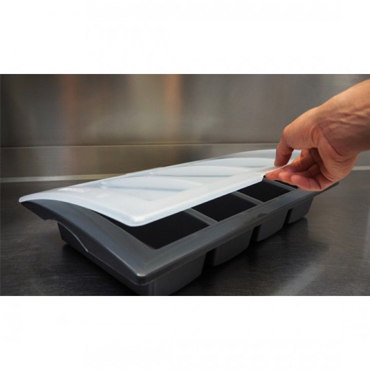 Porta Talheres 4div C/Tampa 1/1 Plastico 09863