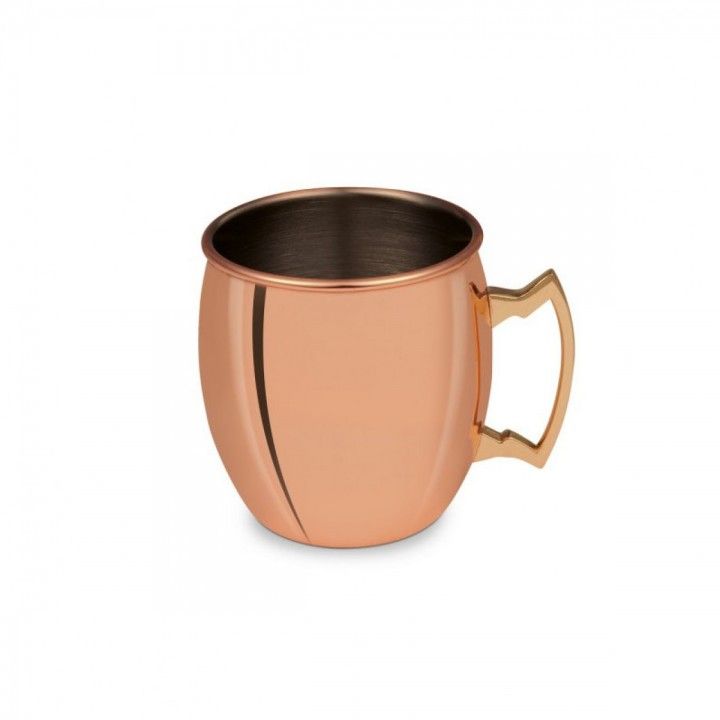 Copper mug with golden handle 60cl 8.5X10.5CM